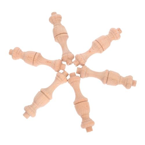 LOLIPPYY 6 Stück Teiliges Dekorative Naturbelassene Holzbaluster mit Elegantem Flaschenkürbis design Solide Massivholzspindeln im Zeitlosen Römischen Stil für Möbelornamente Schrank von LOLIPPYY