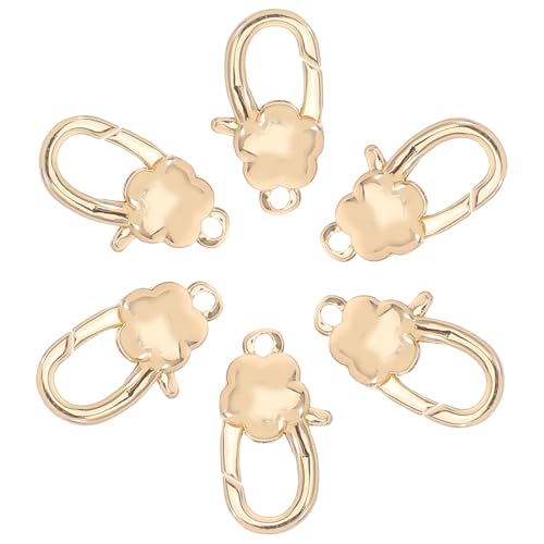LOLIPPYY 6 Stück Teiliges Goldfarbene Karabinerverschlüsse aus Kupfer mit Blumenmotiv Langlebige Schmuckverbinder für DIY Armband Halskette Rostfrei Stilvoll Einfach zu Befestigen LOLIPPYY 6 Stück Teiliges Goldfarbene Karabinerverschlüsse aus Kupfer mit Blumenmotiv Langlebige Schmuckverbinder für DIY Armband Halskette Rostfrei Stilvoll Einfach zu Befestigen von LOLIPPYY