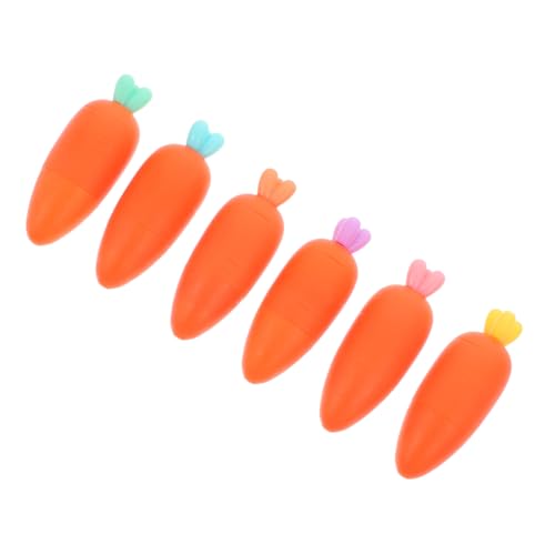 LOLIPPYY 6 Stück Teiliges Karotten Mini Textmarker mit Weicher Spitze Leuchtende Farben für Schule Büro Zeichnen und Notizen Vielseitige Marker für Studium Journaling Kreative Schreibwaren von LOLIPPYY
