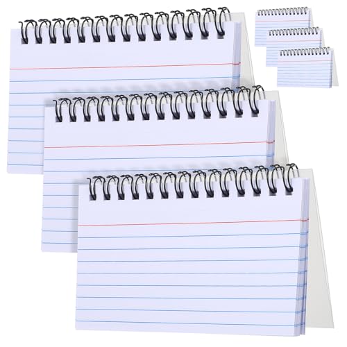 LOLIPPYY 6 Stück Teiliges Kleine Liniertes Notizbuch mit Spiralbindung Abreißbare Indexkarten Handliches und Tragbar mit Transparentem Umschlag für Schule Büro Meeting und Lernnotizen von LOLIPPYY