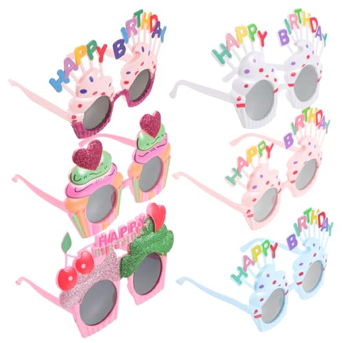 LOLIPPYY 6 Stück Teiliges Lustige Brillen für Geburtstagsfeiern Foto Requisiten Einzigartige Partybrillen Verschiedenen Designs für Unvergessliche Erinnerungen von LOLIPPYY