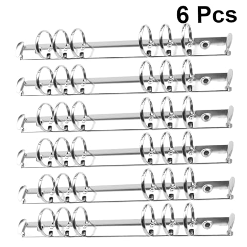 LOLIPPYY 6 Stück Teiliges Metall Binder Ringe Silber Ringbuchmechanismus für Scrapbook Album Lose Aktenordner Bürobedarf Langlebig Rostfrei von LOLIPPYY