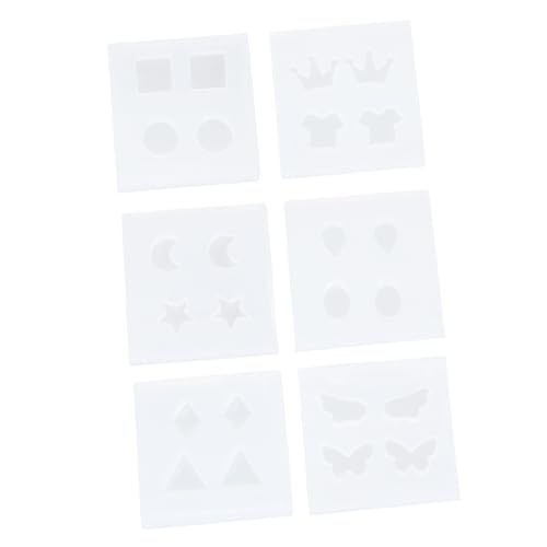 LOLIPPYY 6 Stück Teiliges Silikon Gießformen für DIY Ohrstecker Basteln Kleine Anhänger Formen aus Langlebigem Leicht zu Reinigendem Material für Epoxidharz Schmuckherstellung und Kreative von LOLIPPYY