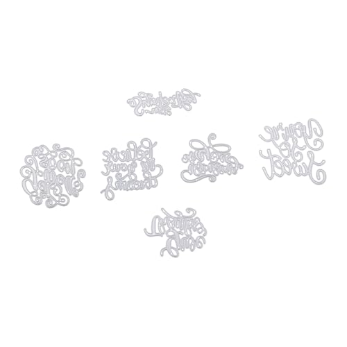 LOLIPPYY 6 Stück Teiliges Stanzform Englischen Segenssprüchen Präzise Ausschneiden Prägevorlagen aus Carbonstahl Wiederverwendbare DIY schablonen für Kartenherstellung und Scrapbooking LOLIPPYY 6 Stück Teiliges Stanzform Englischen Segenssprüchen Präzise Ausschneiden Prägevorlagen aus Carbonstahl Wiederverwendbare DIY schablonen für Kartenherstellung und Scrapbooking von LOLIPPYY