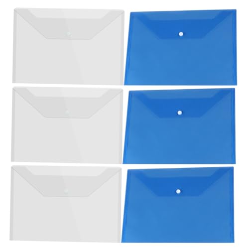LOLIPPYY 6 Stück Teiliges Transparente Dokumententaschen aus Dickem Kunststoff mit Druckknopf Wasserfest Wiederverwendbar für Büro Schule und Reisen zur Sicheren Aufbewahrung Wichtiger von LOLIPPYY