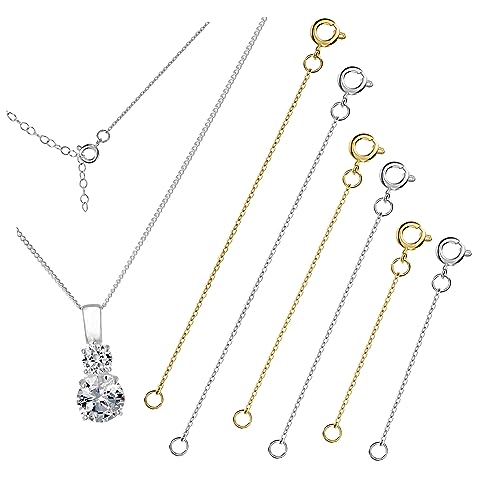 LOLIPPYY 6 Stück Teiliges Verlängerungsketten für Frauen Armband und Halskettenverlängerung mit Karabiner für DIY Schmuckherstellung Gold und Platin LOLIPPYY 6 Stück Teiliges Verlängerungsketten für Frauen Armband und Halskettenverlängerung mit Karabiner für DIY Schmuckherstellung Gold und Platin von LOLIPPYY