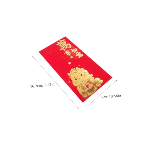 LOLIPPYY 60 Stück Chinesische Rote Umschläge Jahr Des Pferdes Kreative Hongbao aus Robustem Papier Große Kapazität Geräumig für Geldgeschenke für Lunar Year und Familienfeiern von LOLIPPYY