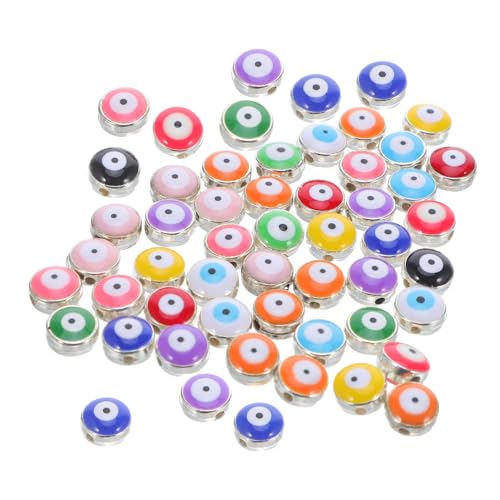 LOLIPPYY 60 Stück Flache Resin Evil Eye Perlen Bunte Runde Schmuck Spacer Charms Für Armband Halskette Ohrring Diy Basteln LOLIPPYY 60 Stück Flache Resin Evil Eye Perlen Bunte Runde Schmuck Spacer Charms Für Armband Halskette Ohrring Diy Basteln von LOLIPPYY