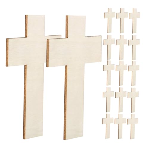 LOLIPPYY 60 Stück Teiliges Holzkreuze zum Basteln Glatt Unbehandelt zum Bemalen Dekorieren Vielseitige Diy-holzanhänger für Ostern Weihnachten Religiöse Anlässe von LOLIPPYY