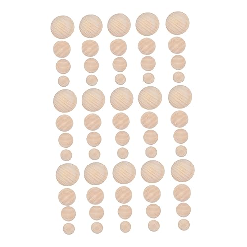 LOLIPPYY 60Stücke Splitholzkugeln Halbe Hölzerne Bälle für DIY Projekte Naturholzperlen Glatte Oberfläche für Bastelarbeiten und Dekorationen von LOLIPPYY