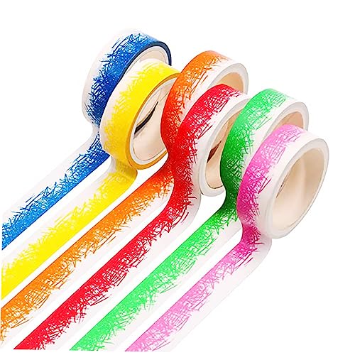 LOLIPPYY 6Rollen Washi Tape Dekoratives Klebeband für DIY Bastelprojekte Scrapbooking Journaling und Geschenkgestaltung Fuß Langes Japanisches Papierband von LOLIPPYY