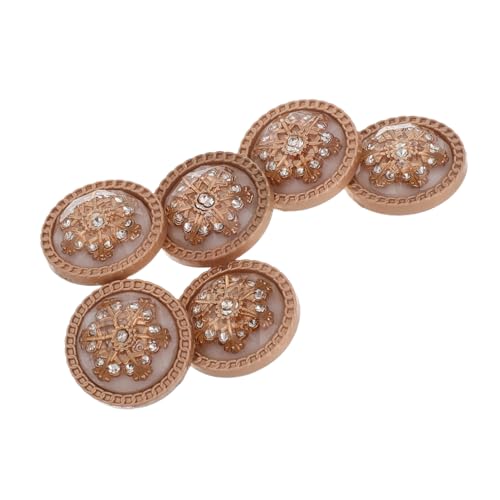 LOLIPPYY 6Stücke Metall Knöpfe für Frauen im Vintage Stil Dekorative Knöpfe mit Strass und Emaille zum Annähen an Jacken für Handwerksprojekte Elegant und Vielseitig von LOLIPPYY