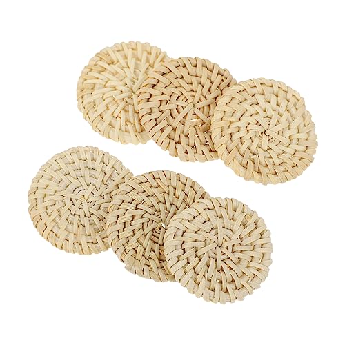 LOLIPPYY 6Stücke Rattan Gewebte Ohrringe Handgefertigte DIY Schmuckanhänger für Bastelprojekte und Leicht und Tragbar von LOLIPPYY