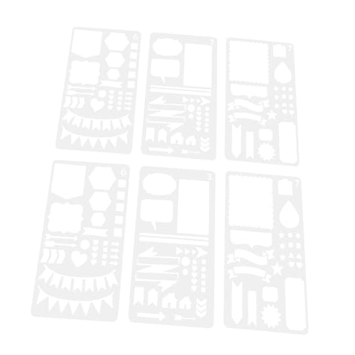 LOLIPPYY 6Stücke Teiliges Malschablonen Pet für Kunstwerke Wiederverwendbar und Leicht Abwaschbar für DIY Projekte und Journaling Vielseitig Einsetzbar für Zeichnungen von LOLIPPYY