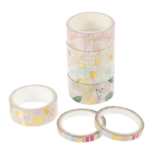LOLIPPYY 7 Rollen DIY Washi Tape Dekoratives Geometrisches Klebeband mit Goldfolie Vielseitig für Scrapbooking Basteln Tagebuchgestaltung Farbenfrohes Bastelband LOLIPPYY 7 Rollen DIY Washi Tape Dekoratives Geometrisches Klebeband mit Goldfolie Vielseitig für Scrapbooking Basteln Tagebuchgestaltung Farbenfrohes Bastelband von LOLIPPYY
