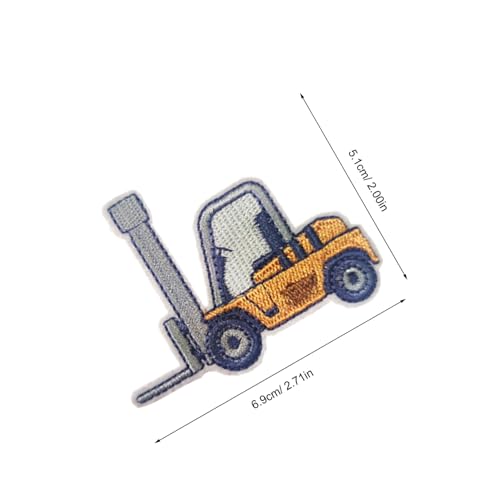 LOLIPPYY 7 Stück Teiliges Aufbügler Engineering Fahrzeug Stickerei Applikationen DIY Kleidung Reparatur Flicken Kinderjacken Rucksäcke Jeans Zubehör von LOLIPPYY