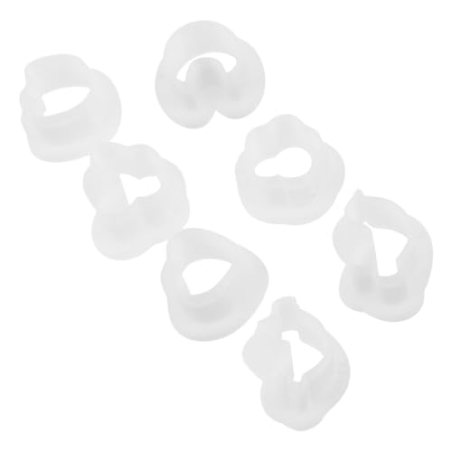 LOLIPPYY 7 Teiliges Weichkeramik Formenset Für Schmuck Handgefertigt Herz Polymer Ton Charms Silikonformen Zum Basteln Anhängerformen Für Epoxidharz Blumen Ohrringformen Weißes von LOLIPPYY