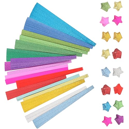 LOLIPPYY 720Blätter Origami Papier Farben Glitzer Faltpapier für Bastelprojekte Leicht zu Falten für DIY Kunsthandwerk und von LOLIPPYY