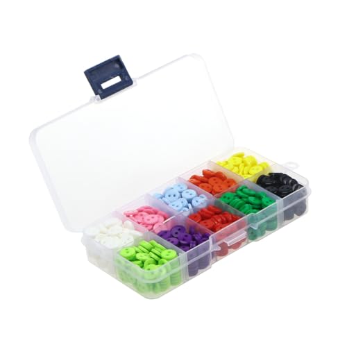 LOLIPPYY 750 Stück Candy farbige Resin Knöpfe DIY Bastelset Runde Zweilochige Brotkno für Nähen Scrapbooking Handmade Boxed Zubehör von LOLIPPYY