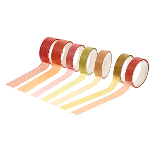LOLIPPYY 8 Rollen Einfarbiges Washi Tape the washi tape multifunktionales klebeband DIY tape manu dekorativ einzel Washi-Tape-Aufkleber Washi-Tape für Scrapbooking Japanisches Papier Yellow von LOLIPPYY