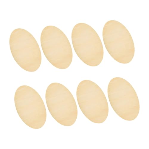 LOLIPPYY 8 Stück Ovale Holzspäne Holzleerausschnitte Holzformen Unlackierte Holzplatte Holzhandwerk Für Souvenirs Schild Aus Holz Unvollendetes Holzhandwerk Holzscheiben Beige Buchsbaum von LOLIPPYY