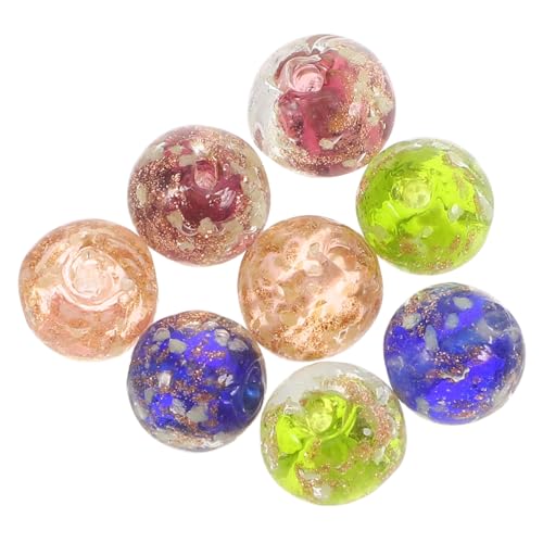 LOLIPPYY 8 Stück Teiliges Glasperlen Leuchtende Schmuckteile für DIY Armbänder Halsketten Ohrringe Bunte Spacer Perlen Leicht und Langlebig für Basteln Erwachsene von LOLIPPYY