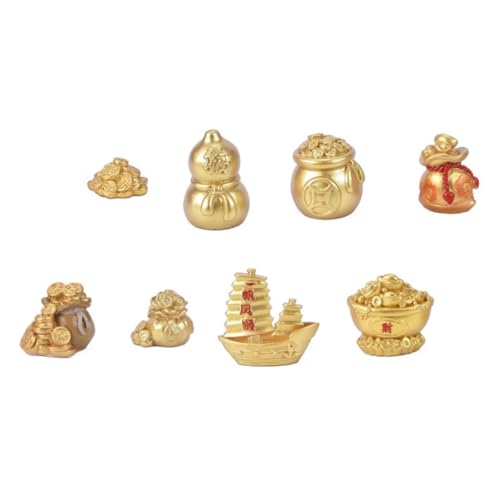 LOLIPPYY 8 Stück Teiliges Resin Deko DIY Micro Landschaft mit Chinesischem Yuanbao Reichtumsbaum Goldfarbene Harzornamente Kunstvoll Verarbeitet Stilvolle Tischdekoration für Zuhause und LOLIPPYY 8 Stück Teiliges Resin Deko DIY Micro Landschaft mit Chinesischem Yuanbao Reichtumsbaum Goldfarbene Harzornamente Kunstvoll Verarbeitet Stilvolle Tischdekoration für Zuhause und von LOLIPPYY