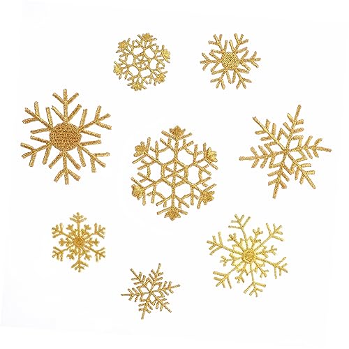 LOLIPPYY 8 Stück bestickter Aufnäher mit Schneeflocken Weihnachtspatches dekorativ Stickerei-DIY-Patch Stoff schuhreparatur funky Schneeflocken-Applikationen Patches nähen Stickgarn Golden LOLIPPYY 8 Stück bestickter Aufnäher mit Schneeflocken Weihnachtspatches dekorativ Stickerei-DIY-Patch Stoff schuhreparatur funky Schneeflocken-Applikationen Patches nähen Stickgarn Golden von LOLIPPYY