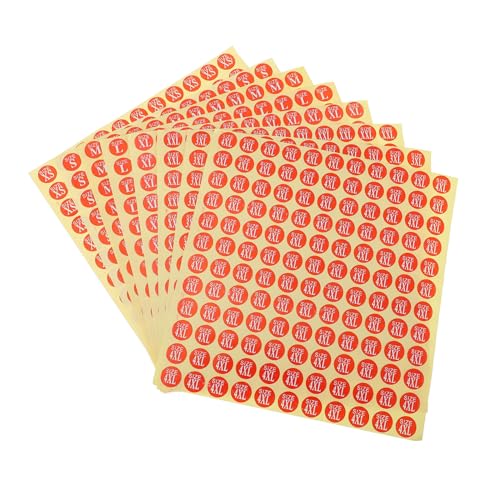 LOLIPPYY 80 Blatt Selbstklebende Runde Größenetiketten für Kleidung Langlebige Aufkleber zum Beschriften Shirts Einfache Anwendung Schadstofffreier Kleber für Xs bis Je von LOLIPPYY