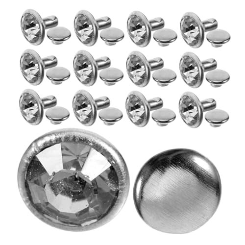 LOLIPPYY 80 Stück Kristall Strass Nieten mit Doppel-kappen Dekorative Silberfarbene Rivets für DIY Kleidung Schuhe Taschen Hüte Robuste Funkelnde Metallstuds für Vielseitige von LOLIPPYY