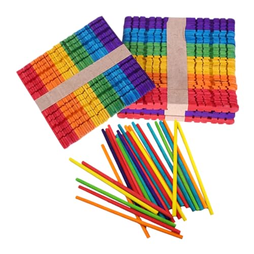 LOLIPPYY 80 Stück Teiliges Bunter Holz eisstiele zum Basteln mit Glatter Oberfläche Sicherem Material und Leichter Handhabung für DIY projekte Kindergarten und Kreative Bastelarbeiten von LOLIPPYY