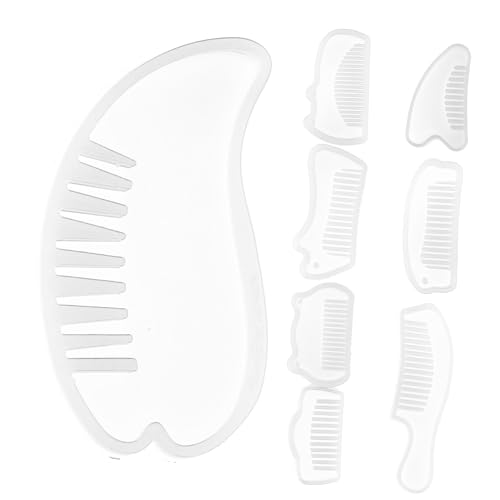 LOLIPPYY 8Stücke Teiliges Silikon Gießform Flexible und Langlebige DIY Epoxidharz Silikonformen für Kammgestaltungen Waschbar und Einfach zu Entformen von LOLIPPYY