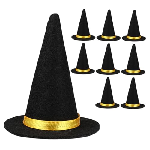 LOLIPPYY 9 Stück Teiliges Mini Hexenhüte aus Filz Schwarze Halloween Deko Wiederverwendbare Flaschen und Tischdekoration für Partys Kompakt Leicht Vielseitig für Diy Bastelprojekte LOLIPPYY 9 Stück Teiliges Mini Hexenhüte aus Filz Schwarze Halloween Deko Wiederverwendbare Flaschen und Tischdekoration für Partys Kompakt Leicht Vielseitig für Diy Bastelprojekte von LOLIPPYY