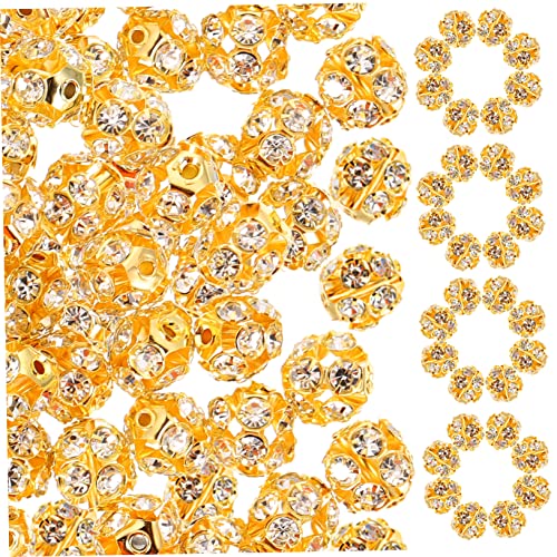 LOLIPPYY 90Stücke Spacer Perlen für DIY Schmuckherstellung Strass Perlen für Armbänder und Schlüsselanhänger Leicht und Langlebig von LOLIPPYY