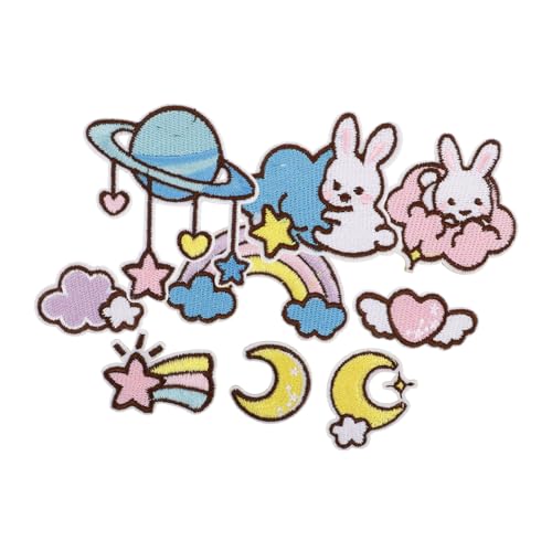 LOLIPPYY 9Stücke Selbstklebende Bügel Patches Niedliche Cartoon Stickerei für Kleidung Taschen und Hüte DIY Dekoration und Reparatur für Erwachsene Vielseitig Einsetzbar von LOLIPPYY