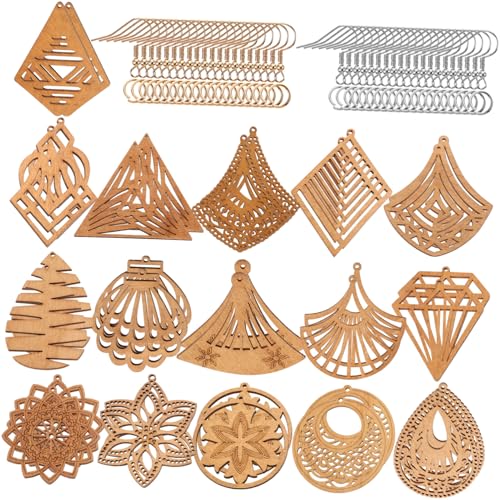 LOLIPPYY Afrikanischer Stil Holzohrring mit Geometrischen Anhängern aus Holz Hohl Geschnitzt Ethno design DIY Ohrschmuck Bastelset für Frauen Naturfarbene Ohranhänger LOLIPPYY Afrikanischer Stil Holzohrring mit Geometrischen Anhängern aus Holz Hohl Geschnitzt Ethno design DIY Ohrschmuck Bastelset für Frauen Naturfarbene Ohranhänger von LOLIPPYY