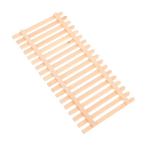 LOLIPPYY Babyhauszaun Winzige Zaundekoration Kleiner Holzzaun Miniatur-landschaftsdekoration Miniaturzaun Zubehör Für Terrassenmöbel Mikro-landschaftszaun Dekorative Zaunplatte Birke Beige von LOLIPPYY
