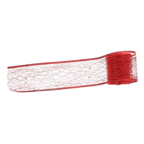 LOLIPPYY Breites Rotes Dekoratives Netzgitterband Hochwertiges Glänzendes Geschenkband zum Basteln Geschenke Verpacken Party und Weihnachtsdekoration LOLIPPYY Breites Rotes Dekoratives Netzgitterband Hochwertiges Glänzendes Geschenkband zum Basteln Geschenke Verpacken Party und Weihnachtsdekoration von LOLIPPYY