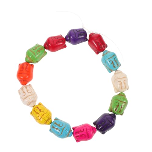 LOLIPPYY Buddha Spacer Beads aus Natürlichem Türkis Vintage Lose Buddha Kopf Perlen mit Loch für DIY Schmuckherstellung Gebetsarmbänder und Chinesische Kunsthandwerke von LOLIPPYY