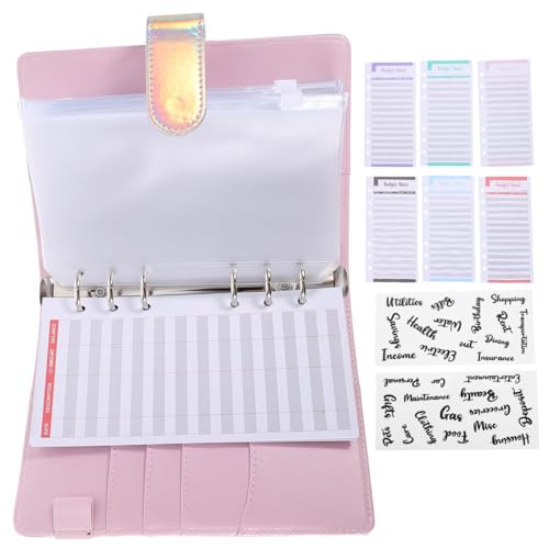 LOLIPPYY Budget Binder mit Abnehmbarem Ringbuch Teiliges Sparbuch mit Farbigen Budgetblättern Transparenten Hüllen Etiketten Tragbar für Haushalt Büro Schule und Reise von LOLIPPYY