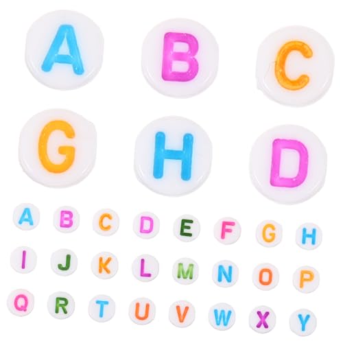 LOLIPPYY Bunte Buchstabenperlen zum Auffädeln Große Lochperlen für DIY Armbänder Leichte Mehrzweck Perlen für Schmuckherstellung und Bastelprojekte Farbenfrohe Acrylperlen von LOLIPPYY