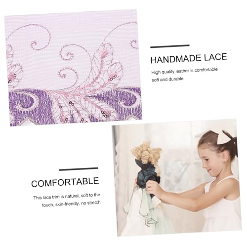LOLIPPYY Bunte Pfauenfeder spitze für Puppenkleider Bestickte Spitzenbordüre DIY nähzubehör für Handarbeiten Langlebige Textur für Puppenkleidungsdekoration von LOLIPPYY
