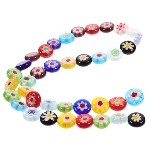 LOLIPPYY Bunte Stone Perlen mit Blumenmuster Teiliges DIY Schmuckset Lose Glasperlen für Armbänder und Halsketten Handgefertigte Schmuckherstellung Zubehör Leicht Auffädelbar von LOLIPPYY