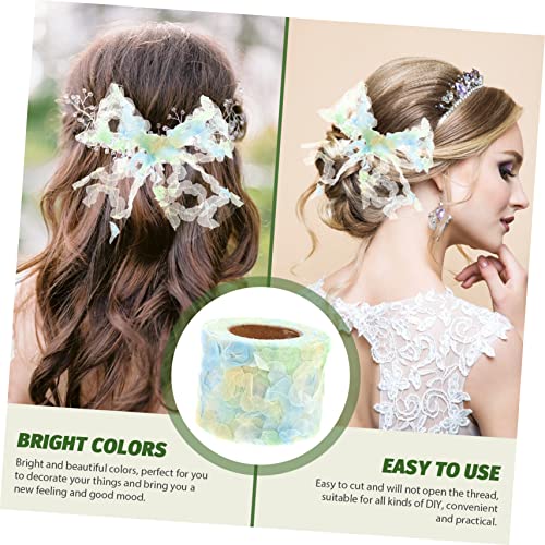 LOLIPPYY Chiffon Rosenblumen Stickerei Stoffband Breit DIY Spitzenbesatz für Kleidung Haaraccessoires Handgefertigte Verzierung für Kopfputz und Bekleidungszubehör von LOLIPPYY