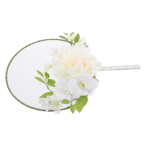 LOLIPPYY Chinesischer Rundfächer mit Quasten und Kunstblumen Traditioneller Handfächer für Hochzeiten Tanzaufführungen und Anlässe Stilvolles Accessoire für Outfit von LOLIPPYY