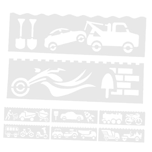 LOLIPPYY DIY Auto Schablonen Zeichenvorlagen Hohle Fahrzeugmuster Wiederverwendbar PP Material Originelles Malen für Wand Kunst und Basteln von LOLIPPYY