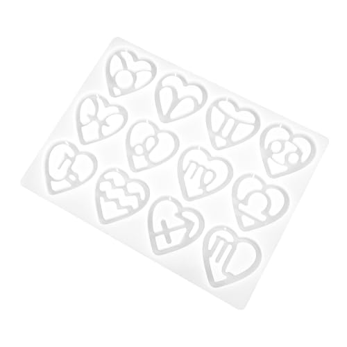 LOLIPPYY DIY Silikonform Herzform für Epoxidharz Gießen Tierkreiszeichen Anhänger Form mit Aufhängeöse für Schmuck Herstellung und Kreative Bastelarbeiten Anfänger und Profis Geeignet von LOLIPPYY