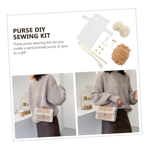 LOLIPPYY DIY Strickset für Damen Tasche mit Niedlichem Hirsch Anhänger Handgefertigtes Häkelgarn und Nähmaterial für Anfänger Kreatives Geschenk für Freundinnen und Familie Zufällige Farbe von LOLIPPYY