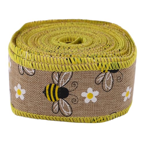 LOLIPPYY Dekoband Bienenmuster Geschenkband Hochwertiges Farbechtes Dekoratives DIY Band für Geschenkverpackung Bastelprojekte Festliche Blumenmotive Vielseitig Einsetzbar LOLIPPYY Dekoband Bienenmuster Geschenkband Hochwertiges Farbechtes Dekoratives DIY Band für Geschenkverpackung Bastelprojekte Festliche Blumenmotive Vielseitig Einsetzbar von LOLIPPYY