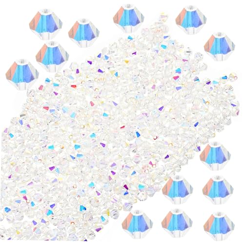 LOLIPPYY Diamantförmige Spacer Beads aus Kristallglas für Schmuckherstellung Bunte DIY Perlen zum Auffädeln für Armbänder und Perlenweben Praktische und Platzsparende Bastelperlen von LOLIPPYY